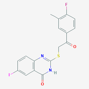 molecular formula C17H12FIN2O2S B3727439 1-(4-fluoro-3-methylphenyl)-2-[(4-hydroxy-6-iodo-2-quinazolinyl)thio]ethanone 
