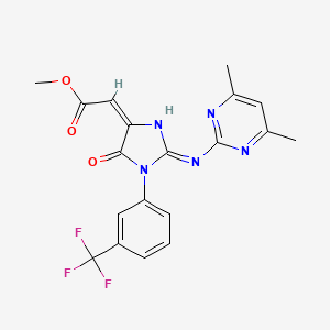 molecular formula C19H16F3N5O3 B3727465 methyl {2-[(4,6-dimethyl-2-pyrimidinyl)amino]-5-oxo-1-[3-(trifluoromethyl)phenyl]-1,5-dihydro-4H-imidazol-4-ylidene}acetate 