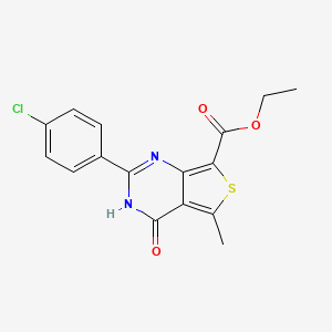 molecular formula C16H13ClN2O3S B3727470 ethyl 2-(4-chlorophenyl)-5-methyl-4-oxo-3,4-dihydrothieno[3,4-d]pyrimidine-7-carboxylate 