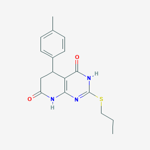 molecular formula C17H19N3O2S B3727483 5-(4-methylphenyl)-2-(propylthio)-5,8-dihydropyrido[2,3-d]pyrimidine-4,7(3H,6H)-dione 