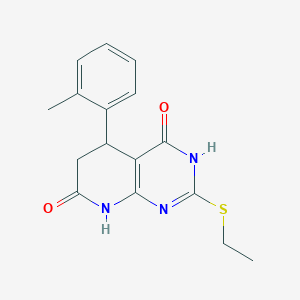 molecular formula C16H17N3O2S B3727485 2-(ethylthio)-5-(2-methylphenyl)-5,8-dihydropyrido[2,3-d]pyrimidine-4,7(3H,6H)-dione 