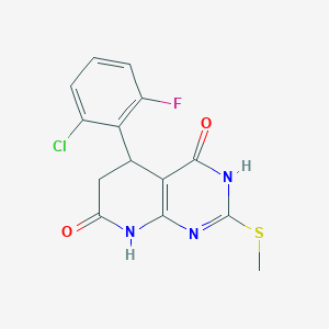 molecular formula C14H11ClFN3O2S B3727491 5-(2-chloro-6-fluorophenyl)-2-(methylthio)-5,8-dihydropyrido[2,3-d]pyrimidine-4,7(3H,6H)-dione 