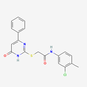 molecular formula C19H16ClN3O2S B3727518 N-(3-chloro-4-methylphenyl)-2-[(6-oxo-4-phenyl-1,6-dihydro-2-pyrimidinyl)thio]acetamide 