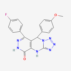 molecular formula C19H14FN7O2 B3727552 8-(4-fluorophenyl)-9-(4-methoxyphenyl)-4,9-dihydrotetrazolo[1',5':1,2]pyrimido[4,5-d]pyridazin-5-ol CAS No. 893772-24-2