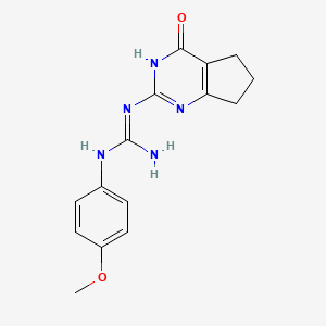molecular formula C15H17N5O2 B3727561 N-(4-methoxyphenyl)-N''-(4-oxo-4,5,6,7-tetrahydro-1H-cyclopenta[d]pyrimidin-2-yl)guanidine 