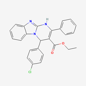 molecular formula C25H20ClN3O2 B3727581 ethyl 4-(4-chlorophenyl)-2-phenyl-1,4-dihydropyrimido[1,2-a]benzimidazole-3-carboxylate 