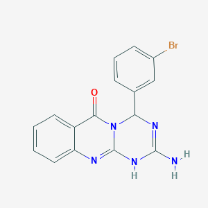 molecular formula C16H12BrN5O B3727605 2-amino-4-(3-bromophenyl)-1,4-dihydro-6H-[1,3,5]triazino[2,1-b]quinazolin-6-one 
