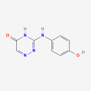 molecular formula C9H8N4O2 B3727621 3-[(4-hydroxyphenyl)amino]-1,2,4-triazin-5(4H)-one 