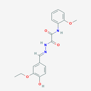 molecular formula C18H19N3O5 B3727638 2-[2-(3-ethoxy-4-hydroxybenzylidene)hydrazino]-N-(2-methoxyphenyl)-2-oxoacetamide 
