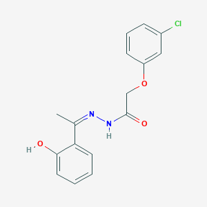 molecular formula C16H15ClN2O3 B3727663 2-(3-chlorophenoxy)-N'-[1-(2-hydroxyphenyl)ethylidene]acetohydrazide 