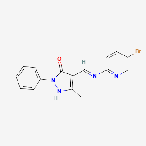 molecular formula C16H13BrN4O B3727686 4-{[(5-bromo-2-pyridinyl)amino]methylene}-5-methyl-2-phenyl-2,4-dihydro-3H-pyrazol-3-one 