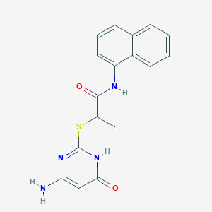 molecular formula C17H16N4O2S B3727701 2-[(4-amino-6-oxo-1,6-dihydro-2-pyrimidinyl)thio]-N-1-naphthylpropanamide 