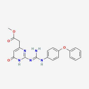 methyl [2-({imino[(4-phenoxyphenyl)amino]methyl}amino)-6-oxo-3,6-dihydro-4-pyrimidinyl]acetate