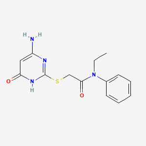 molecular formula C14H16N4O2S B3727714 2-[(4-amino-6-oxo-1,6-dihydro-2-pyrimidinyl)thio]-N-ethyl-N-phenylacetamide 