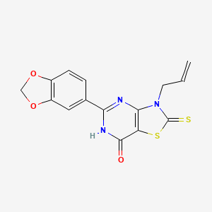 molecular formula C15H11N3O3S2 B3727718 3-allyl-5-(1,3-benzodioxol-5-yl)-2-thioxo-2,3-dihydro[1,3]thiazolo[4,5-d]pyrimidin-7(6H)-one 