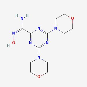 molecular formula C12H19N7O3 B3727726 N'-hydroxy-4,6-dimorpholin-4-yl-1,3,5-triazine-2-carboximidamide 