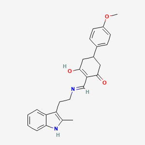 molecular formula C25H26N2O3 B3727734 5-(4-methoxyphenyl)-2-({[2-(2-methyl-1H-indol-3-yl)ethyl]amino}methylene)cyclohexane-1,3-dione 