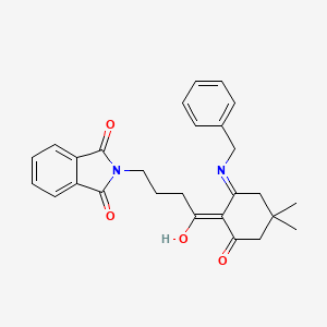 2-{4-[2-(benzylamino)-4,4-dimethyl-6-oxocyclohex-1-en-1-yl]-4-oxobutyl}-1H-isoindole-1,3(2H)-dione