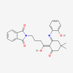 molecular formula C26H26N2O5 B3727779 2-(4-{2-[(2-hydroxyphenyl)amino]-4,4-dimethyl-6-oxocyclohex-1-en-1-yl}-4-oxobutyl)-1H-isoindole-1,3(2H)-dione 