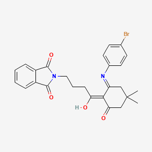 molecular formula C26H25BrN2O4 B3727783 2-(4-{2-[(4-bromophenyl)amino]-4,4-dimethyl-6-oxocyclohex-1-en-1-yl}-4-oxobutyl)-1H-isoindole-1,3(2H)-dione 