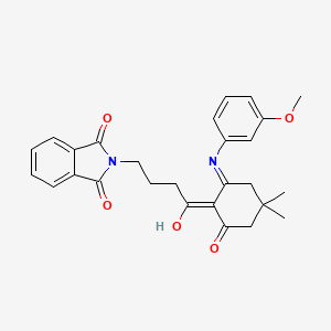 molecular formula C27H28N2O5 B3727786 2-(4-{2-[(3-methoxyphenyl)amino]-4,4-dimethyl-6-oxocyclohex-1-en-1-yl}-4-oxobutyl)-1H-isoindole-1,3(2H)-dione 