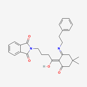 molecular formula C28H30N2O4 B3727798 2-(4-{4,4-dimethyl-6-oxo-2-[(2-phenylethyl)amino]cyclohex-1-en-1-yl}-4-oxobutyl)-1H-isoindole-1,3(2H)-dione 