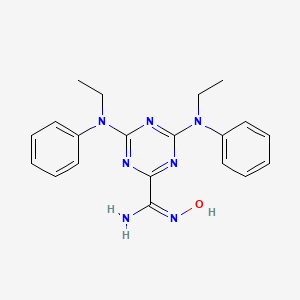 molecular formula C20H23N7O B3727806 4,6-bis[ethyl(phenyl)amino]-N'-hydroxy-1,3,5-triazine-2-carboximidamide 
