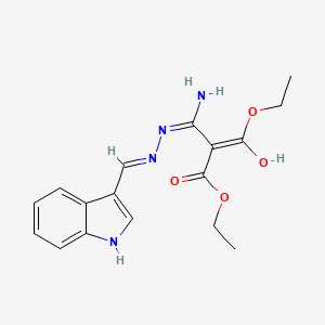 molecular formula C17H20N4O4 B3727812 diethyl {amino[2-(1H-indol-3-ylmethylene)hydrazino]methylene}malonate 