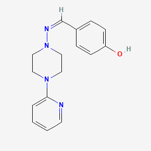 molecular formula C16H18N4O B3727839 4-({[4-(2-pyridinyl)-1-piperazinyl]imino}methyl)phenol 