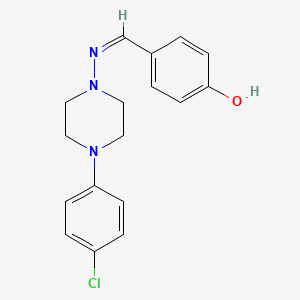 4-({[4-(4-chlorophenyl)-1-piperazinyl]imino}methyl)phenol