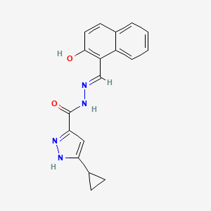 molecular formula C18H16N4O2 B3727856 3-cyclopropyl-N'-[(2-hydroxy-1-naphthyl)methylene]-1H-pyrazole-5-carbohydrazide 