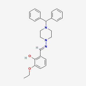 molecular formula C26H29N3O2 B3727890 2-({[4-(diphenylmethyl)-1-piperazinyl]imino}methyl)-6-ethoxyphenol 
