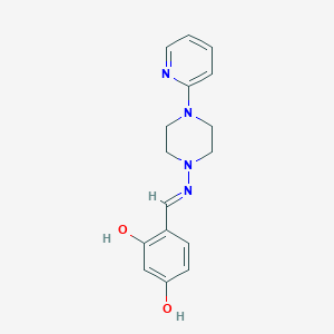 molecular formula C16H18N4O2 B3727903 4-({[4-(2-pyridinyl)-1-piperazinyl]imino}methyl)-1,3-benzenediol 