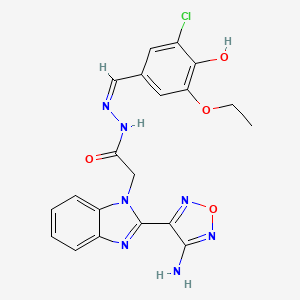 molecular formula C20H18ClN7O4 B3727912 2-[2-(4-amino-1,2,5-oxadiazol-3-yl)-1H-benzimidazol-1-yl]-N'-(3-chloro-5-ethoxy-4-hydroxybenzylidene)acetohydrazide 
