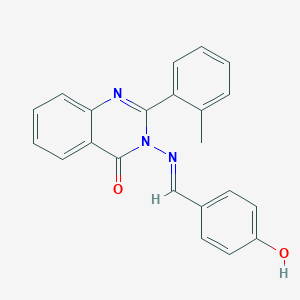 molecular formula C22H17N3O2 B3727934 3-[(4-hydroxybenzylidene)amino]-2-(2-methylphenyl)-4(3H)-quinazolinone 