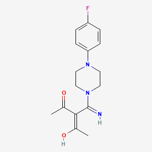 molecular formula C16H20FN3O2 B3727957 3-{amino[4-(4-fluorophenyl)-1-piperazinyl]methylene}-2,4-pentanedione 