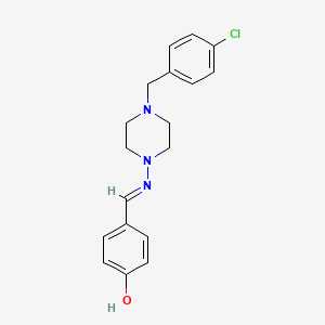 4-({[4-(4-chlorobenzyl)-1-piperazinyl]imino}methyl)phenol