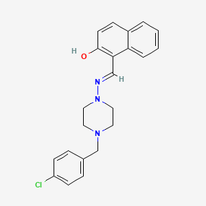 molecular formula C22H22ClN3O B3727967 1-({[4-(4-chlorobenzyl)-1-piperazinyl]imino}methyl)-2-naphthol 