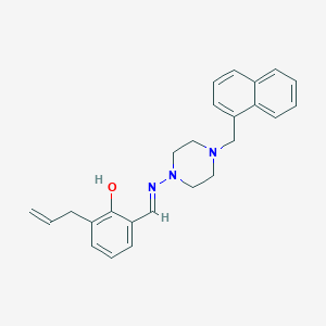 molecular formula C25H27N3O B3727972 2-allyl-6-({[4-(1-naphthylmethyl)-1-piperazinyl]imino}methyl)phenol 