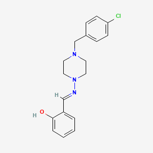 molecular formula C18H20ClN3O B3727976 2-({[4-(4-chlorobenzyl)-1-piperazinyl]imino}methyl)phenol 