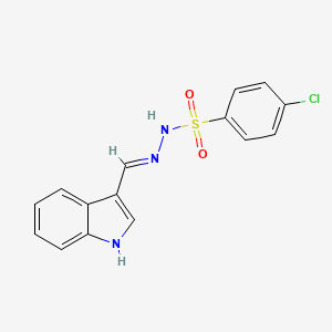 molecular formula C15H12ClN3O2S B3727979 4-chloro-N'-(1H-indol-3-ylmethylene)benzenesulfonohydrazide 