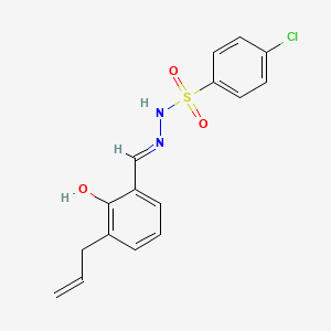 molecular formula C16H15ClN2O3S B3727987 N'-(3-allyl-2-hydroxybenzylidene)-4-chlorobenzenesulfonohydrazide 