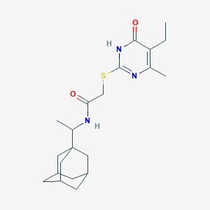molecular formula C21H31N3O2S B3727991 N-[1-(1-adamantyl)ethyl]-2-[(5-ethyl-4-hydroxy-6-methyl-2-pyrimidinyl)thio]acetamide 