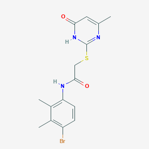molecular formula C15H16BrN3O2S B3727999 N-(4-bromo-2,3-dimethylphenyl)-2-[(4-methyl-6-oxo-1,6-dihydro-2-pyrimidinyl)thio]acetamide 