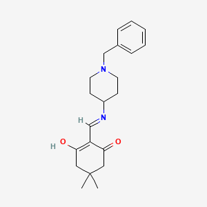 molecular formula C21H28N2O2 B3728001 2-{[(1-benzyl-4-piperidinyl)amino]methylene}-5,5-dimethyl-1,3-cyclohexanedione 