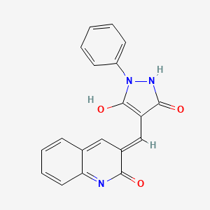 molecular formula C19H13N3O3 B3728009 4-[(2-oxo-1,2-dihydro-3-quinolinyl)methylene]-1-phenyl-3,5-pyrazolidinedione 
