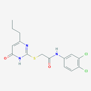molecular formula C15H15Cl2N3O2S B3728018 N-(3,4-dichlorophenyl)-2-[(6-oxo-4-propyl-1,6-dihydro-2-pyrimidinyl)thio]acetamide 