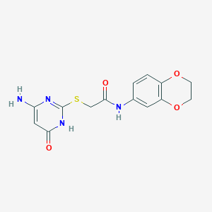 molecular formula C14H14N4O4S B3728021 2-[(4-amino-6-oxo-1,6-dihydro-2-pyrimidinyl)thio]-N-(2,3-dihydro-1,4-benzodioxin-6-yl)acetamide 