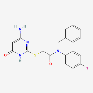 molecular formula C19H17FN4O2S B3728022 2-[(4-amino-6-hydroxy-2-pyrimidinyl)thio]-N-benzyl-N-(4-fluorophenyl)acetamide 