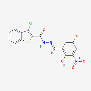 molecular formula C16H9BrClN3O4S B3728034 N'-(5-bromo-2-hydroxy-3-nitrobenzylidene)-3-chloro-1-benzothiophene-2-carbohydrazide 